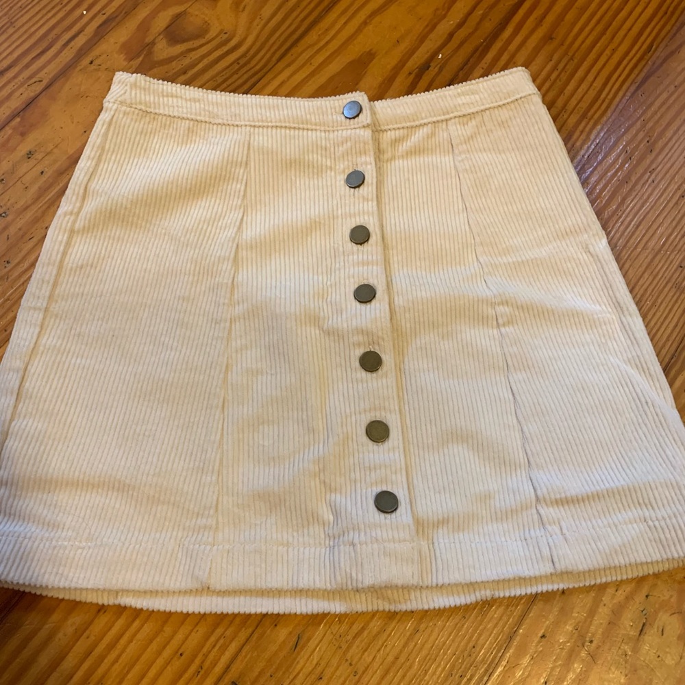 Cream corduroy skirt